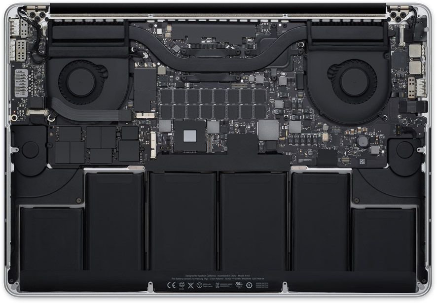 MacBook Pro back open motherboard exposed